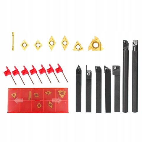 Komplet Noży Tokarskich Składanych Wymienna Płytka 21 Elementów Kraft&Dele