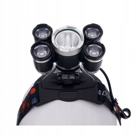 LATARKA CZOŁOWA CZOŁÓWKA LAMPKA T6 LED AKUMULATOROWA 5 DIOD KD1247