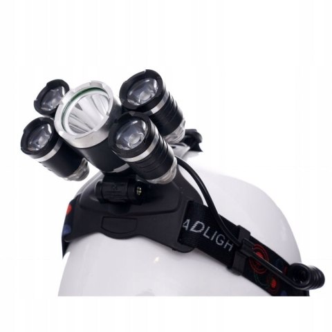 LATARKA CZOŁOWA CZOŁÓWKA LAMPKA T6 LED AKUMULATOROWA 5 DIOD KD1247