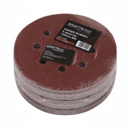 PAPIER ŚCIERNY KRĄŻEK RZEP 125MM OTWORY DO SZLIFIERKI P80 50SZT. KD11809