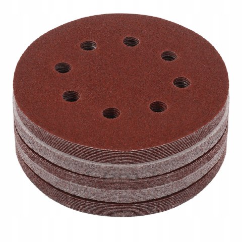 PAPIER ŚCIERNY KRĄŻEK RZEP 125MM OTWORY DO SZLIFIERKI P80 50SZT. KD11809