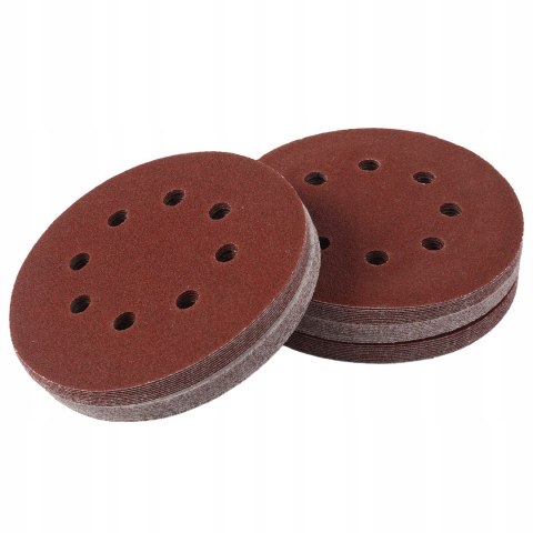PAPIER ŚCIERNY KRĄŻEK RZEP 125MM OTWORY DO SZLIFIERKI P80 50SZT. KD11809