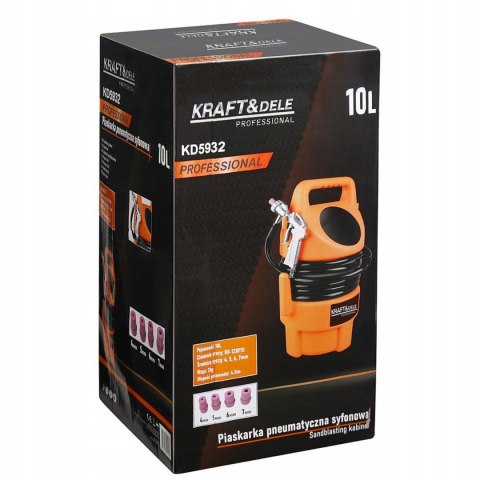 Piaskarka Syfonowa Pneumatyczna 10 L 80-120 PSI Pistolet Kraft&Dele