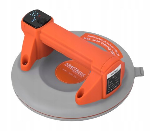 Przyssawka Próżniowa Akumulatorowa Szyb Uchwyt 200mm 200kg LCD Kraft&Dele