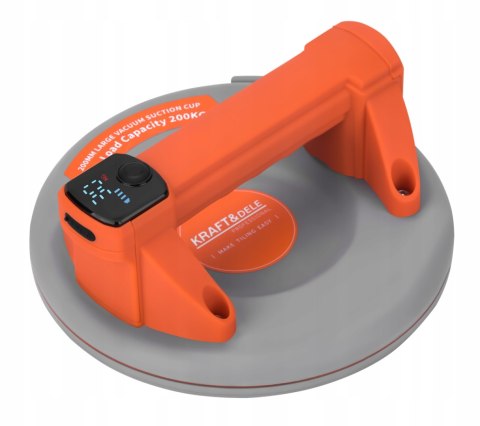 Przyssawka Próżniowa Akumulatorowa Szyb Uchwyt 200mm 200kg LCD Kraft&Dele