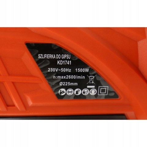Szlifierka do Gipsu Gładzi Tynków Worek do Kurzu 1500W LED Kraft&Dele