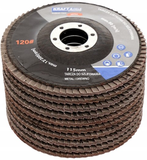 TARCZA DO SZLIFOWANIA DREWNA METALU 125mm LISTKOWA LAMELKOWA P80 10 szt