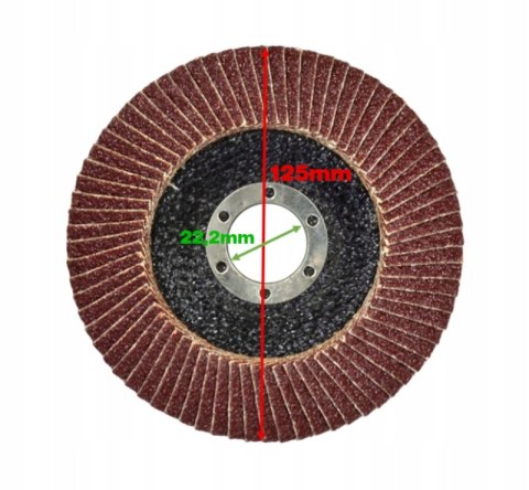 TARCZA DO SZLIFOWANIA DREWNA METALU 125mm LISTKOWA LAMELKOWA P80 10 szt