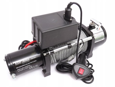 Wciągarka Elektryczna 12V Linowa 8.1 mm 28 m 8000LBS 3629 kg Kraft&Dele