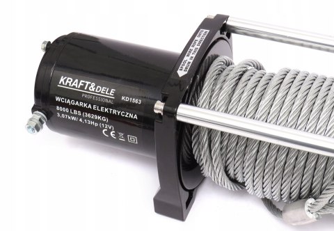 Wciągarka Elektryczna 12V Linowa 8.3 mm 28 m 9500LBS 4300 kg Kraft&Dele