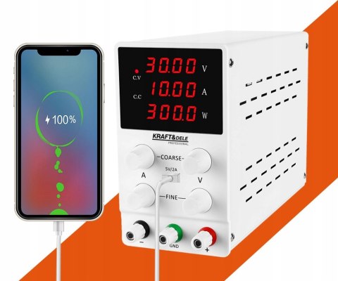 ZASILACZ LABORATORYJNY PRECYZYJNY 30V 10A REGULOWANY + USB 5V KD5870