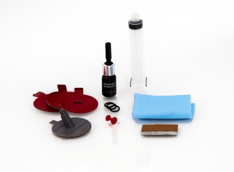 ZESTAW NAPRAWCZY DO SZYB SAMOCHODOWYCH PĘKNIĘCIA ODPRYSKI ŻYWICA KLEJ