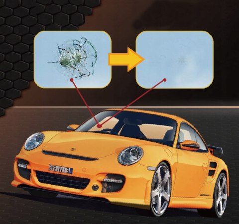 ZESTAW NAPRAWCZY DO SZYB SAMOCHODOWYCH PĘKNIĘCIA ODPRYSKI ŻYWICA KLEJ