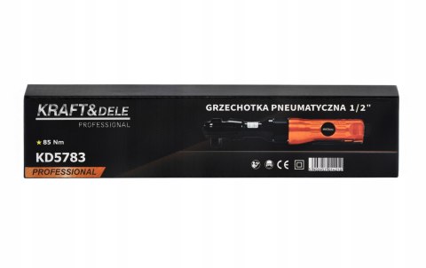 Grzechotka Pneumatyczna Klucz 1/2" Udarowy 85Nm Prędkość 160rpm Kraft&Dele
