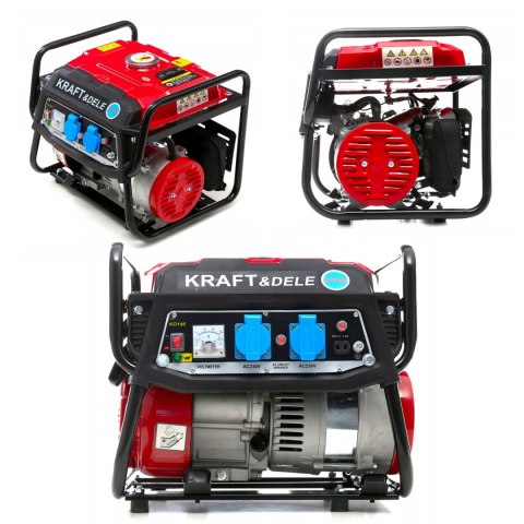 Agregat Prądotwórczy Przenośny Jednofazowy 230V/12V 1500W 3KM Kraft&Dele