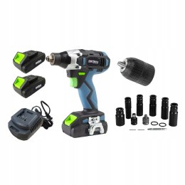 Klucz Udarowy 750Nm 2x Baterie Ładowarka Nasadki Udarowe 3Ah 21V KRAFT&DELE