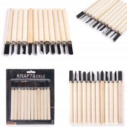 Kraft Dele KD11774 Dłuta rzeźbiarskie 12 szt.