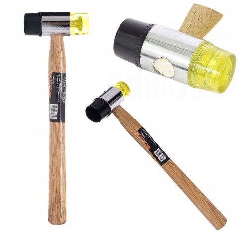 Młotek Gumowo Plastikowy 30 mm z Drewnianą Rączką 28 cm Kraft&Dele