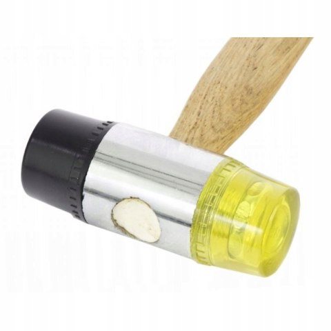 Młotek Gumowo Plastikowy 30 mm z Drewnianą Rączką 28 cm Kraft&Dele