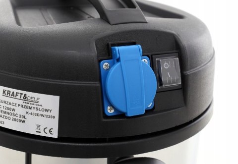 ODKURZACZ PRZEMYSŁOWY NA MOKRO SUCHO 1200W 20L