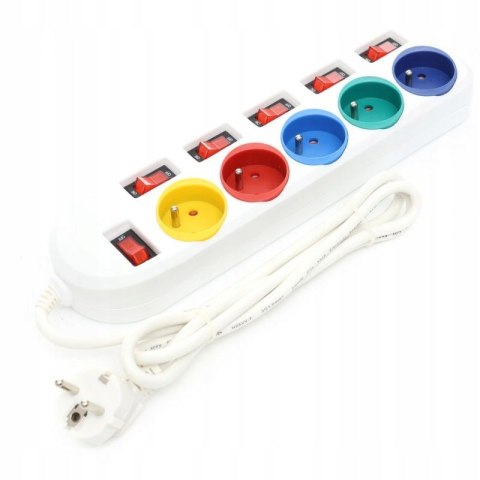 Przedłużacz 3m listwa 5 gniazd z włącznikiem