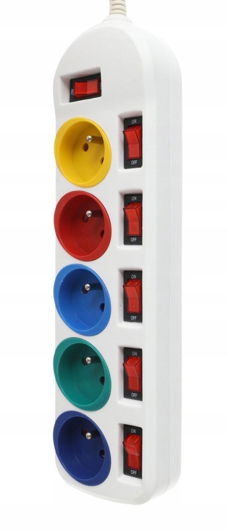 Przedłużacz 3m listwa 5 gniazd z włącznikiem