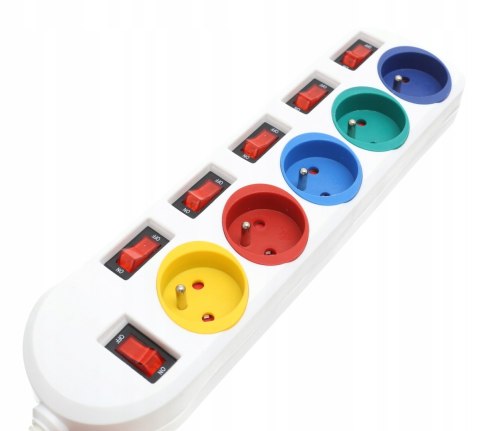 Przedłużacz 3m listwa 5 gniazd z włącznikiem