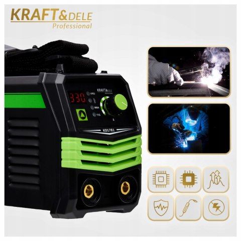 SPAWARKA INWERTOROWA INWERTEROWA 330A LCD MMA IGBT TIG LIFT MASKA PRZEWODY