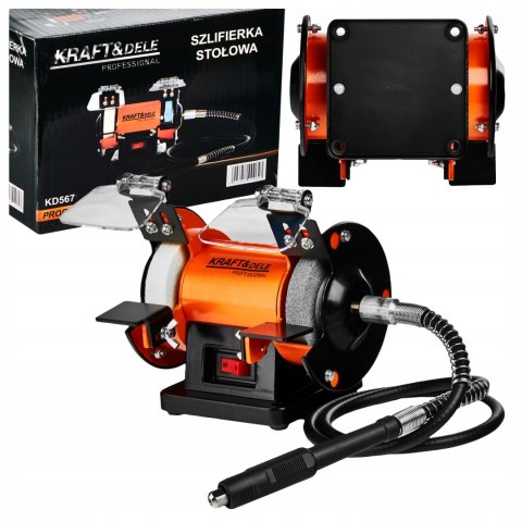 Szlifierka Stołowa 250W 230V 75x13mm 75x17mm 2850 RPM 2x Kamień Kraft&Dele