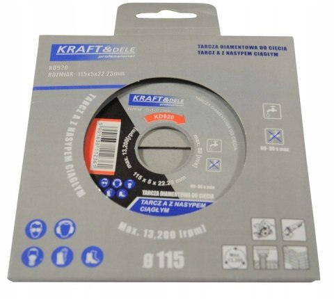 TARCZA DO CIĘCIA BETONU DIAMENTOWA 115x5x22,23 KD920