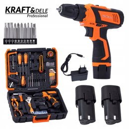 Wiertarko-Wkrętarka Akumulatorowa 18V 1,5Ah Kraft&Dele Zestaw 50 Elementów
