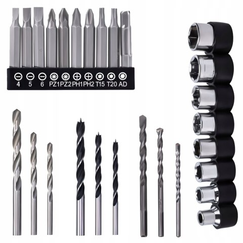 Wiertarko-Wkrętarka Akumulatorowa 18V 1,5Ah Kraft&Dele Zestaw 50 Elementów