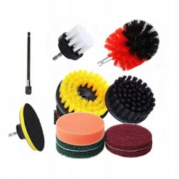 ZESTAW SZCZOTEK CZYSZCĄCYCH SPRZĄTAJĄCYCH NA WIERTARKĘ WKRĘTARKĘ 11 SZTUK