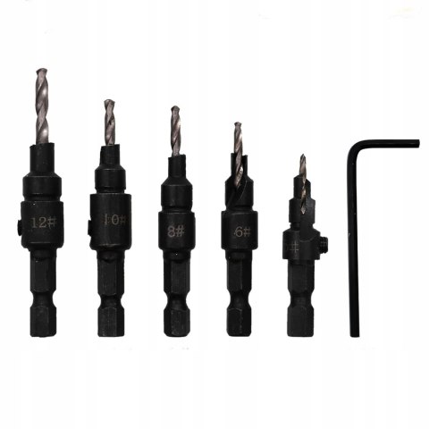 Zestaw Wierteł do Konfirmatów 5 elementów sztuk 5-12 mm