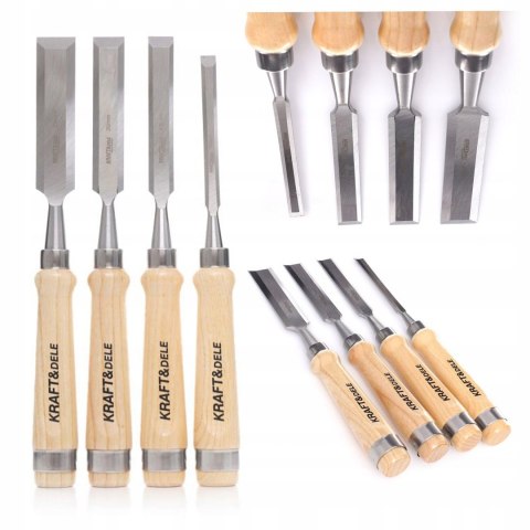 Zestaw dłut stolarskich 4 szt. 10, 16, 20, 25mm Kraft&Dele