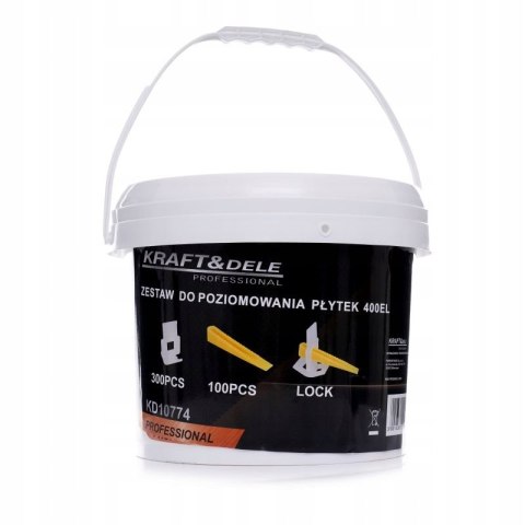Zestaw do Poziomowania Płytek Glazury Zaciski klipsy Kraft&Dele 400 sztuk
