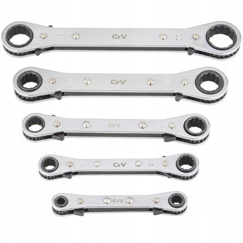 KLUCZE OCZKOWE Z GRZECHOTKĄ ZESTAW KLUCZY 6-22MM