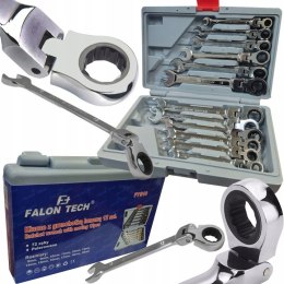 KLUCZE PŁASKIE OCZKOWE ŁAMANE Z GRZECHOTKĄ Cr-V 12szt. 8-19