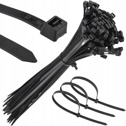 MOCNE OPASKI ZACISKOWE KABLOWE TRYTKI CZARNE TAŚMA 7.6X500MM 100SZT TRYTKI