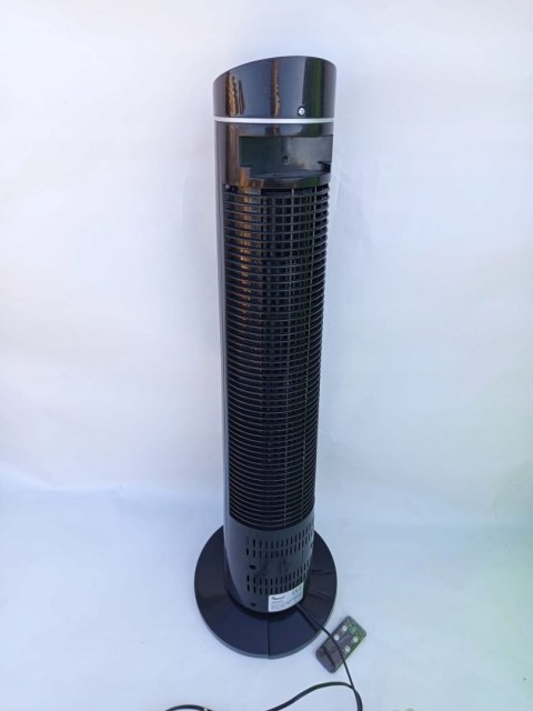 OUTLET W542 WENTYLATOR KOLUMNOWY STOJĄCY PODŁOGOWY WIATRAK CZARNY 80W PILOT
