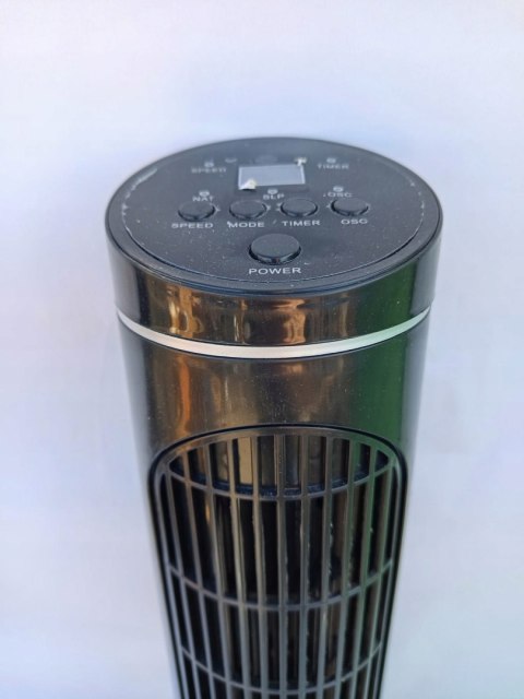 OUTLET W542 WENTYLATOR KOLUMNOWY STOJĄCY PODŁOGOWY WIATRAK CZARNY 80W PILOT