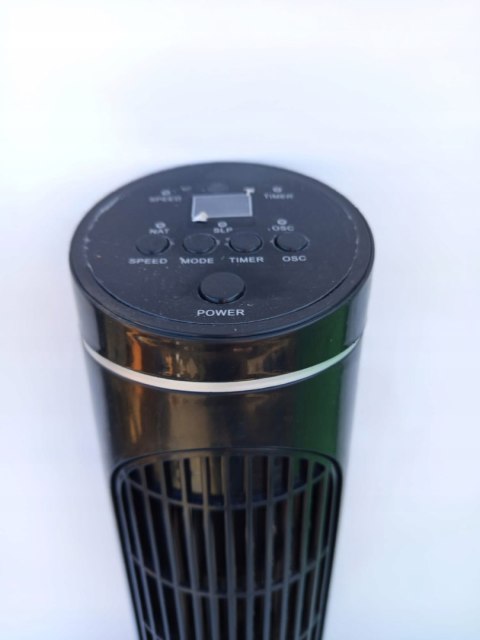 OUTLET W542 WENTYLATOR KOLUMNOWY STOJĄCY PODŁOGOWY WIATRAK CZARNY 80W PILOT