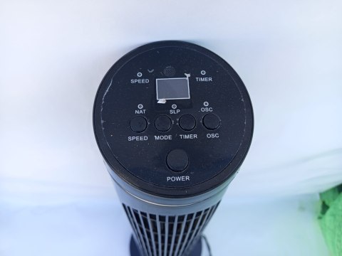 OUTLET W542 WENTYLATOR KOLUMNOWY STOJĄCY PODŁOGOWY WIATRAK CZARNY 80W PILOT