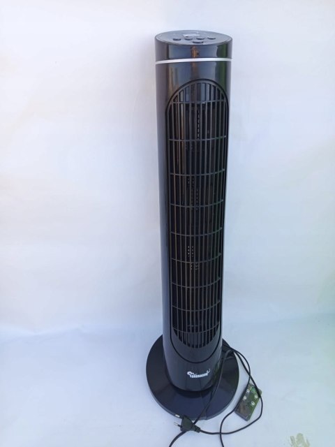 OUTLET W542 WENTYLATOR KOLUMNOWY STOJĄCY PODŁOGOWY WIATRAK CZARNY 80W PILOT