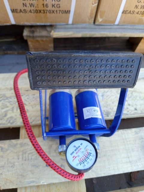 OUTLET W607 MOCNA POMPKA NOŻNA DWUTŁOKOWA SAMOCHODOWA ROWEROWA