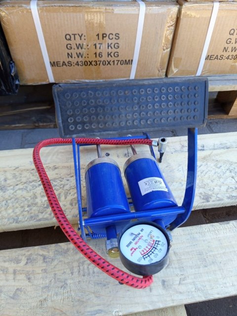 OUTLET W607 MOCNA POMPKA NOŻNA DWUTŁOKOWA SAMOCHODOWA ROWEROWA