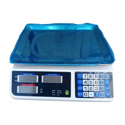 OUTLET W700 ELEKTRONICZNA WAGA SKLEPOWA LCD KALKULACYJNA 40 kg