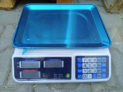 OUTLET W838 ELEKTRONICZNA WAGA SKLEPOWA LCD KALKULACYJNA 40 kg