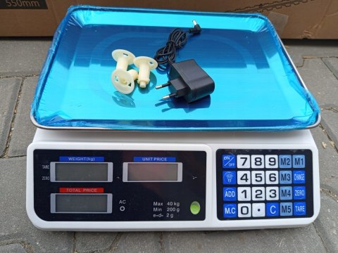 OUTLET W901 ELEKTRONICZNA WAGA SKLEPOWA LCD KALKULACYJNA 40 kg