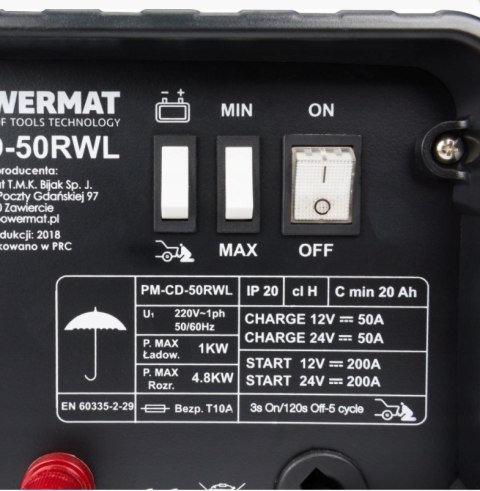 PROSTOWNIK AKUMULATOROWY Z ROZRUCHEM 12/24V 200A
